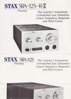 STAX SRA 12S/SRA 12S R II Preamp Brochure 1976  