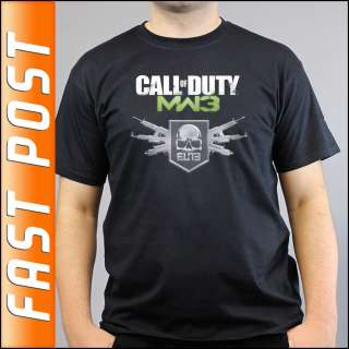 Call of Duty Modern Warfare 3 MW3 Elite Guns Black T Shirt *NEW*