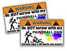 Paintball Paint Ball Warning Sticker Decal Gun Hooper