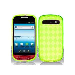 Samsung R720 Admire TPU Case with Inner Check Design   Neon Green 