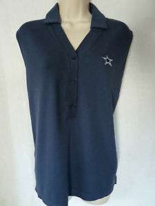 DALLAS COWBOYS New Navy Polo Collar Button Shirt Med  