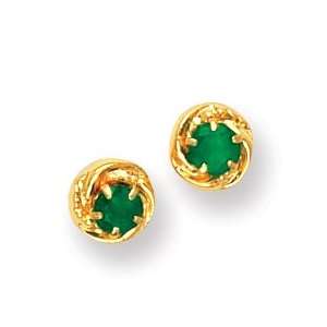  14k Emerald Wreath Post Earrings Jewelry