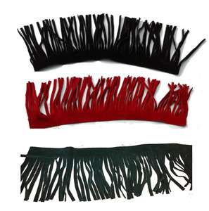Fringe   Genuine Suede Leather Trim 4  Three 12 lengths   RED, Black 