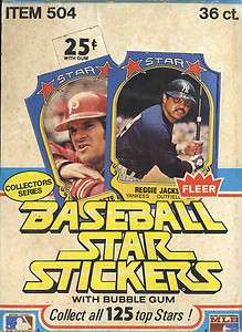 1981 Fleer Baseball Star Stickers Box; 36 Packs Per Box  