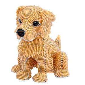  Dog Golden, Violet, Beads Handcraft Art Arts, Crafts 