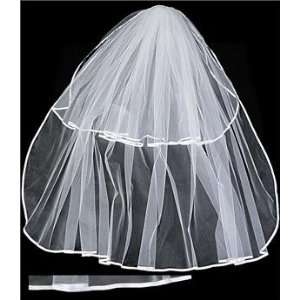   Tanday #5046 White Double Layer Bridal Wedding Veil 
