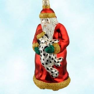   Ornaments, Firehouse Santa, Red, 1999, 9911, Red robe, Dalmatian dog