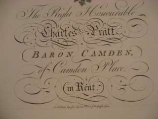 Edmondson Coat of Arms Engraving Charles Pratt 1799  