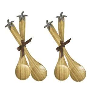  Star Fish Bamboo Serving Spoon, Set of 4