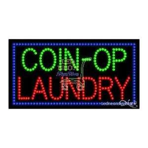  Coin Op Laundry LED Business Sign 17 Tall x 32 Wide x 1 