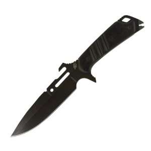  Military Combat Knife Black Handle Black Blade Sheath 