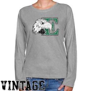 NCAA Eastern Michigan Eagles Ladies Ash Distressed Logo Vintage Long 