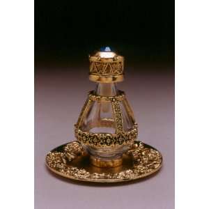  Gold Banded Roma Tear Bottle with FREE Matching Tray