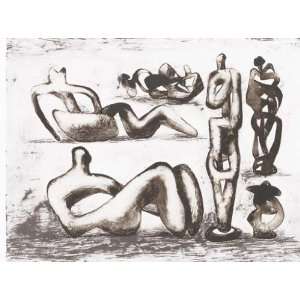  Hand Made Oil Reproduction   Henry Moore   24 x 18 inches 