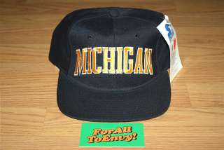 Vintage Michigan Wolverines Starter wool snapback hat NWT Go Blue NCAA 
