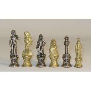  Florence Style Metal Chess Pieces 