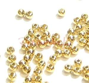 50x 14K Gold plated STR Silver Round bead 2mm  