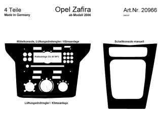 Innendekor Dekor Opel Zafira ab 2006 4teilig  