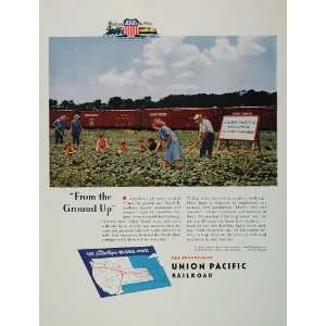 1944 Ad WWII Union Pacific Railroad Victory Garden   Original Print Ad