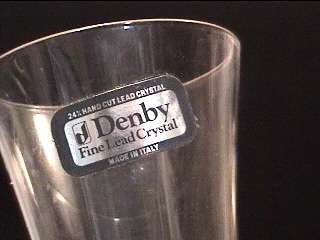 Denby Fine Lead Crystal   Italy BUD VASE w/sticker  
