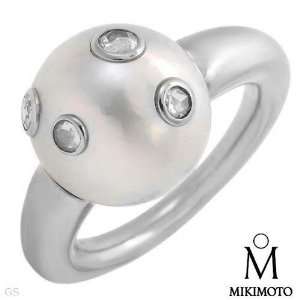   In 18K White Gold. Total Item Weight 11.0G Size 6 Mikimoto Jewelry