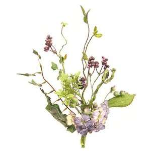    12 Blue Hydrangea/Berry Spray Silk Flowers 16
