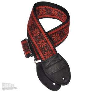  Souldier Guitar Strap   Red & Black Poinsettia Musical 