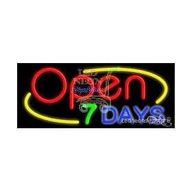 Open 7 Days Neon Sign 13 inch tall x 32 inch wide x 3.5 inch Deep inch 