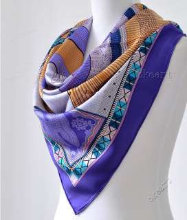 Fashion Floral Prints Square Scarf 100% Silk Twill Shawl Wrap Bandana 