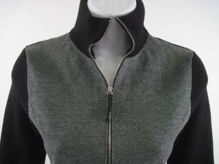 FRANCO NICHE Black Gray Wool Zip Up Sweater Sz 8  