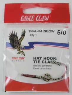 NEW EAGLE CLAW 155A RAINBOW 5/0 HAT HOOK / TIE CLASP  