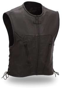 Urban Stylish Mens Updated Vest/Sleeveless Jacket Leather Motorcycle 