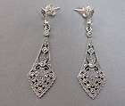 Sterling silver and marcasite dangle earrings