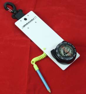 Quality Explorer Compass mounted on a Dive Slate with Retractor for 