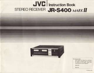 JVC JR S400 MKII Stereo Receiver Original Owners Manual  