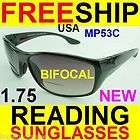 BIFOCAL READING SUN GLASSES NEW 1.75 FREE SHIP USA DRIVING TINTED SUN 
