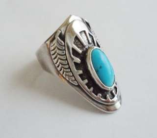 BEN NIGHTHORSE Sterling Silver & Turquoise Overlay Style Ring  