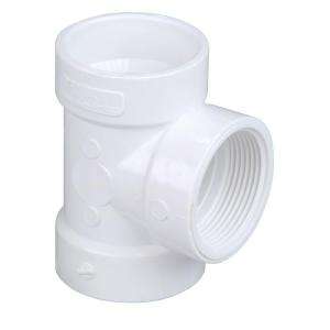 NIBCO 4 In. PVC DWV Hub X Hub X FIPT Test Tee C4811 14 V at The Home 
