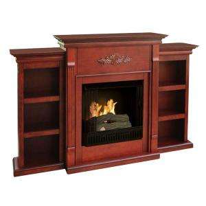 Southern Enterprises Tennyson Mahogany Gel Fuel Fireplace with 