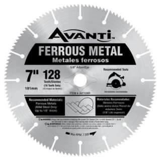 Avanti 7 in. x 128 Tooth Ferrous Metal Circular Saw Blade A07128R at 