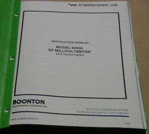 Boonton 9200A RF Millivoltmeter Instruction Manual  