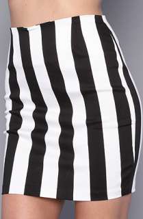 Motel The Becka Skirt in Black and White Big Stripe  Karmaloop 