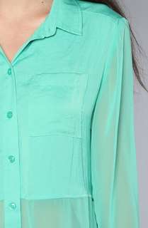   Buttondown Top in Mint Julep  Karmaloop   Global Concrete Culture