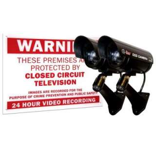 SEE Decoy Cameras with Surveillance Warning Sign Non Operational (2 