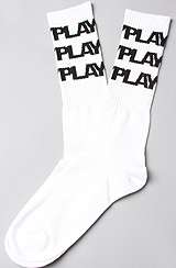 Play Cloths The Play Stripe Socks in White & Black