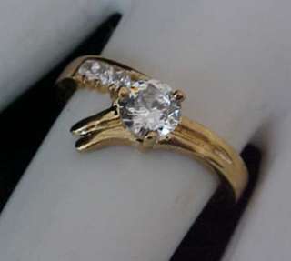   Brilliant cut ROUND Solitaire cz Gold ep Engagement Wedding Ring Sz8