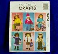   3474 18in Doll Clothes Patterns 6 Cute Designs 023795347419  