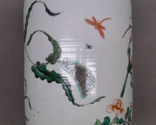 Chinese Kangxi Famille Verte Floral Birds Vase  