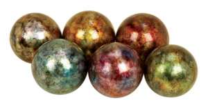 Set/6 Colorful Ceramic BALLS/Spheres/ORB Metallic DECOR  