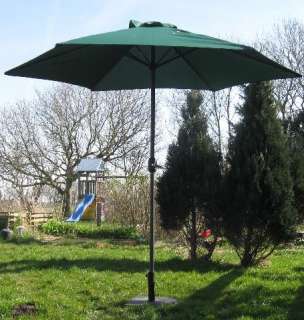 Alu Sonnenschirm + Kurbel, Gartenschirm grün 2,7m,39738  